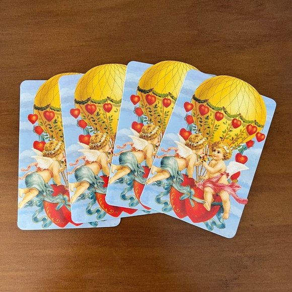 Vintage Valentines Day Punch Studio Stationary Cards Envelope Set of 4 - Picture 3 of 8